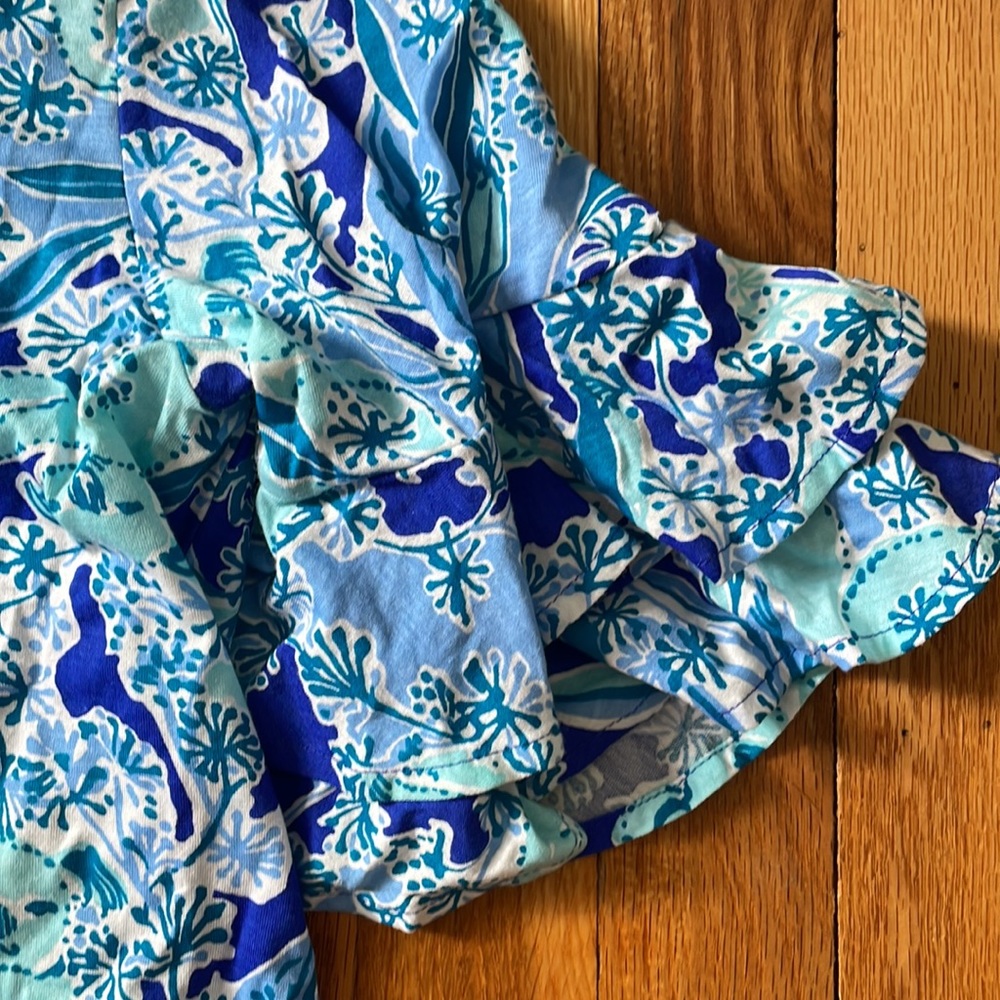 Lilly Pulitzer Bunny Pattern Flutter Sleeve Shirt… - image 3